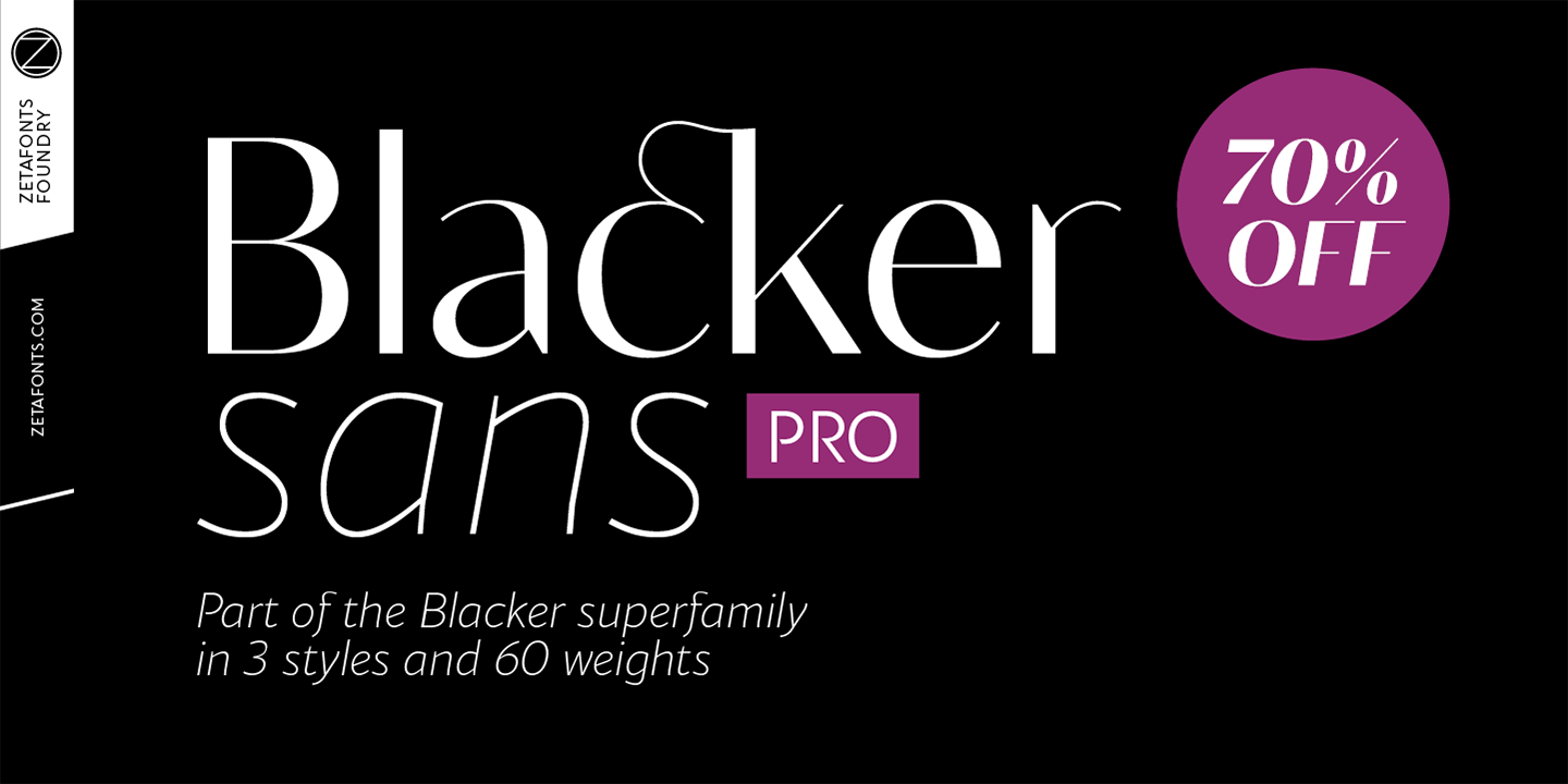 Ejemplo de fuente Blacker Sans Pro Extra light